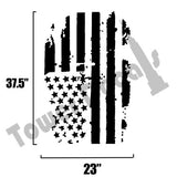Distressed USA Flag hood vinyl decal worn torn fits: Dodge Ram Chevy Ford Toyota Nissan