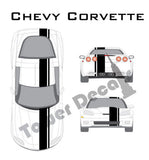 3-9" Single Rally Racing Pin Stripe Cast Vinyl Decal Fits Chevy Corvette C7,C6