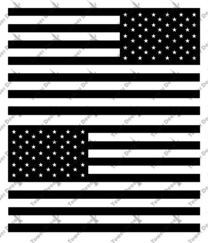 (2) Standard USA Flag Vinyl Decals fits Jeep Trucks Universal