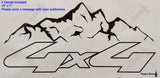 4X4 MOUNTAIN RANGE OUTLINED VINYL DECALS FITS:CHEVY GMC DODGE FORD NISSAN TOYOTA
