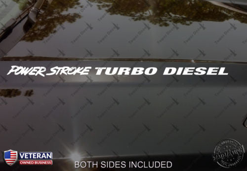 POWERSTROKE TURBO DIESEL VINYL HOOD DECAL STICKER (5/8"X19") FITS FORD SUPERDUTY