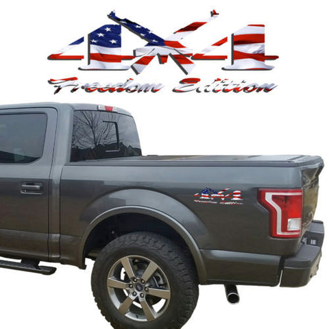 4X4 Freedom Edition AK47 Vinyl Decal fits: Jeep Nissan GMC Chevrolet Toyota