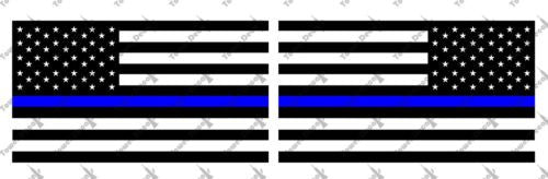(2) 6 or 12 inch Standard USA Thin Blue Line Flags Vinyl Decal Fits: Jeep Trucks Universal