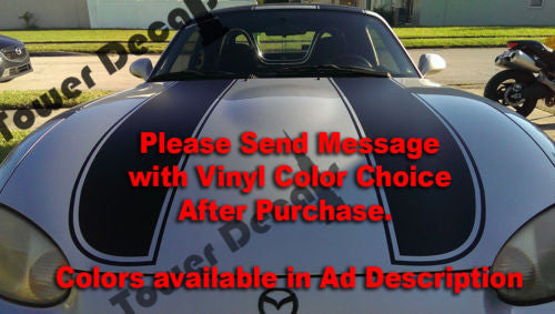 Mazda Miata 1998-2001 Gen 2 Convertible Hood Spears Vinyl Racing Stripe 8-pieces