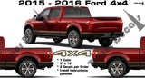 4x4 BED SIDE VINYL DECAL STICKER FOR FORD F 150 F250 F 350 F 450 SUPERDUTY