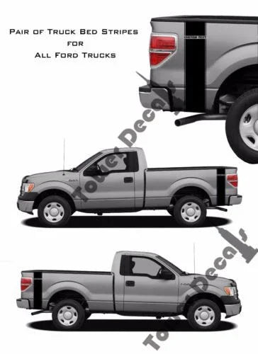 Custom Text Truck Bed Side Stripes Vinyl Decals Fits Ford F150 F250 F350 Ranger