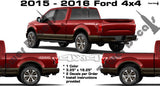 FORD 4x4 BED SIDE VINYL DECAL STICKER FOR F150 F250 F350 F450 SUPERDUTY