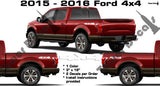 FORD 4x4 BED SIDE VINYL DECAL STICKER FOR F250 F350 F450 SUPERDUTY