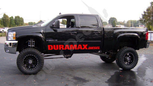 Door Banner Graphic Vinyl Decal Fits: Duramax Diesel Chevrolet Silverado GMC Sierra