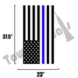Thin Blue Line US Flag vinyl decal police fits: Dodge Ram Chevrolet Ford Toyota Nissan