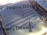 Distressed American Flag Hood Decal, Fits Jeep, Dodge, Ford, Chevy Trucks