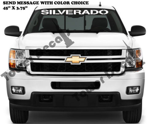 SILVERADO WINDSHIELD BANNER 45"X3.75" CHEVROLET TRUCK VINYL DECAL ACCESSORY