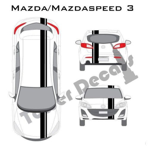 3-5" Single Rally Racing Pin Stripe Cast Vinyl Decal Fits Mazda 3 Mazdaspeed