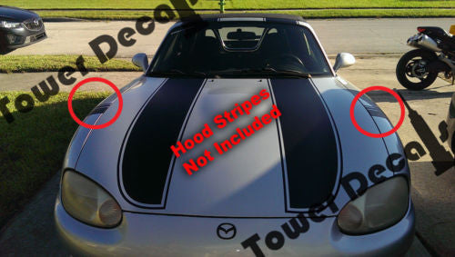 Mazda Miata 1998-2001 Gen 2 Fender Hash 2 or 3 Stripes Vinyl Decals - Both Sides