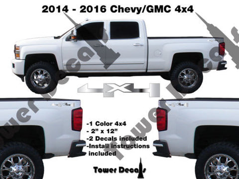 4x4 TRUCK BED SIDE DECAL FOR CHEVROLET SILVERADO GMC SIERRA HD