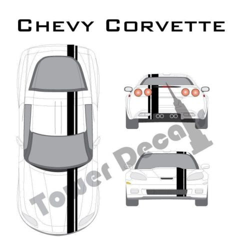 3-5" Single Rally Racing Pin Stripe Cast Vinyl Decal Fits Chevy Corvette C7,C6,