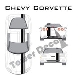 3-5" Single Rally Racing Pin Stripe Cast Vinyl Decal Fits Chevy Corvette C7,C6,