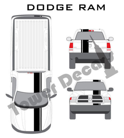 3-9" Single Rally Racing Pin Stripe Cast Vinyl Decal Fits Any Dodge Ram Truck