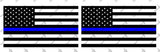 (2) 6 or 12 inch Standard USA Thin Blue Line Flags Vinyl Decal Fits: Jeep Trucks Universal