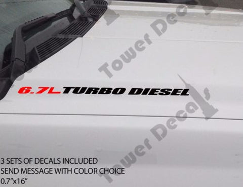 6.7L TURBO DIESEL Hood vinyl sticker decals fits: RAM DODGE CUMMINS 0083