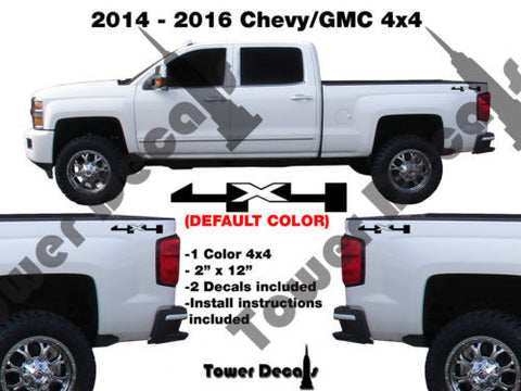 4x4 OFFROAD TRUCK BED SIDE DECAL FOR CHEVROLET SILVERADO GMC SIERRA HD