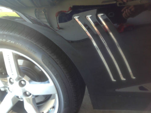 Chevy Camaro 2010-2015 CHROME Side Vent Gills Vinyl Decal Fender Inlays-Full Set