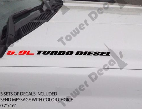 5.9L TURBO DIESEL Hood vinyl sticker decals fits: Dodge Ram Cummins 0084
