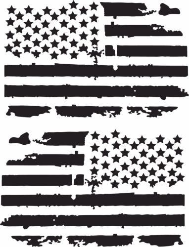 12 inch Distressed American Flags Vinyl Decals fits Jeep Trucks Universal