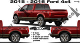 4x4 BED SIDE VINYL DECAL STICKER 3 COLOR FOR FORD F150 F250 F350 F450 SUPERDUTY