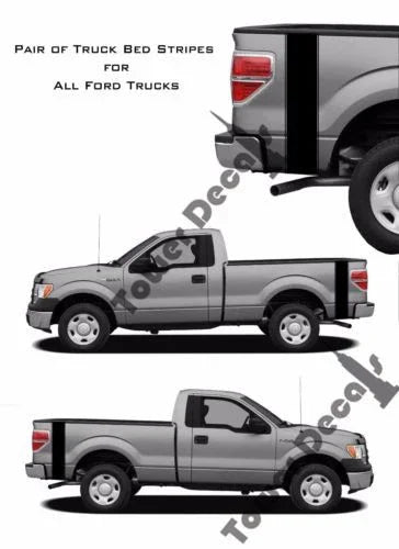 Dual Pinstripe Truck Bed Side Stripes Vinyl Decals Fits Ford F150 F250 F350