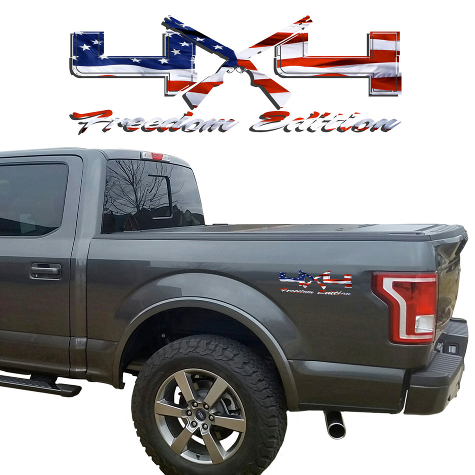 4X4 Freedom Edition Shotgun Vinyl Decal fit Ford Trucks 2008-2017 F150 F250 F350