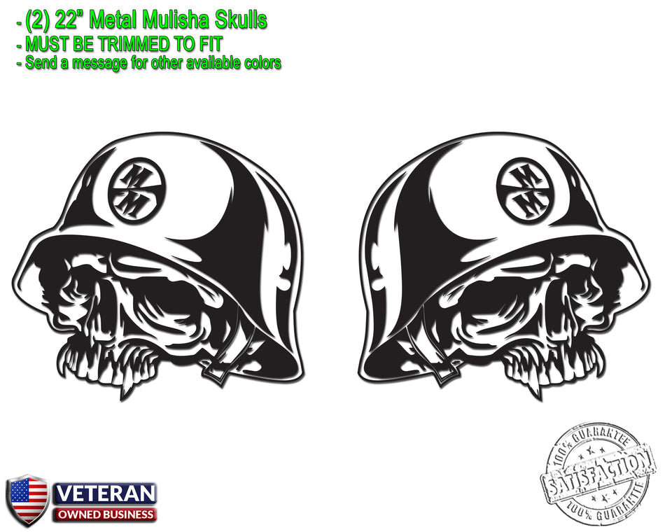 (2) Metal Mulisha Skull Vinyl Decals 20" X 20" Motocross Window Truck Bedside