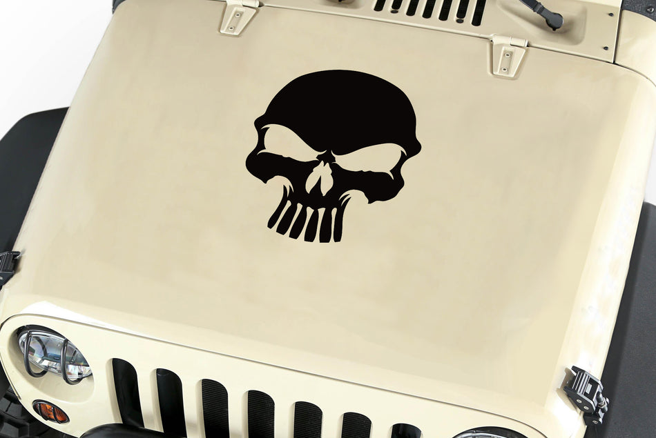 Skull Hood Body Vinyl Decal Sticker (12) fits: Jeep Wrangler JK TJ YJ