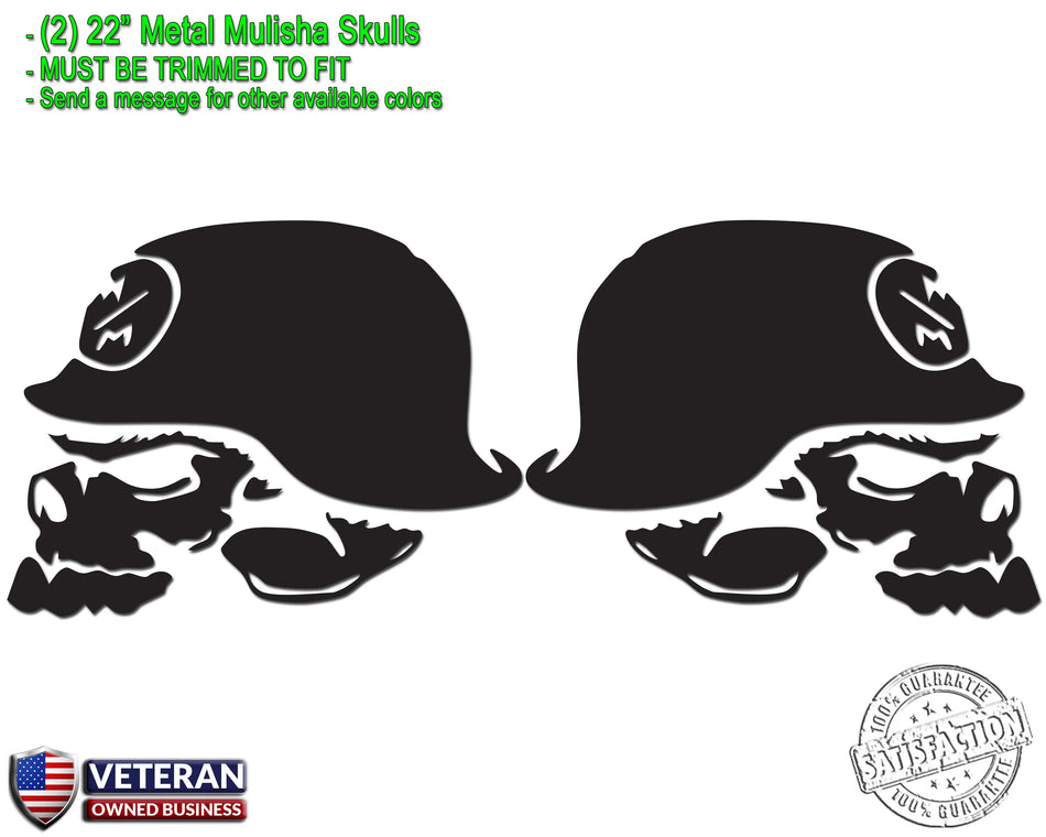 Skulls (2) 20" X 20" Metal Mulisha Window Bed Decals F150 F250 Ram Toyota GMC