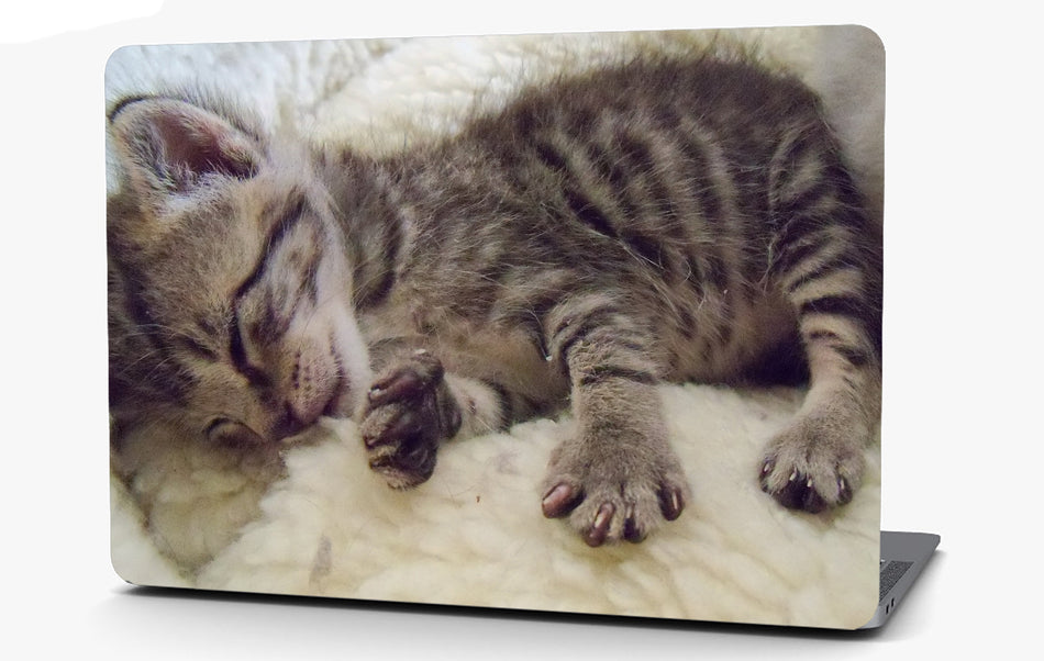 Sleeping Kitten Vinyl Laptop Computer Skin Sticker Decal Wrap Macbook Various Sizes