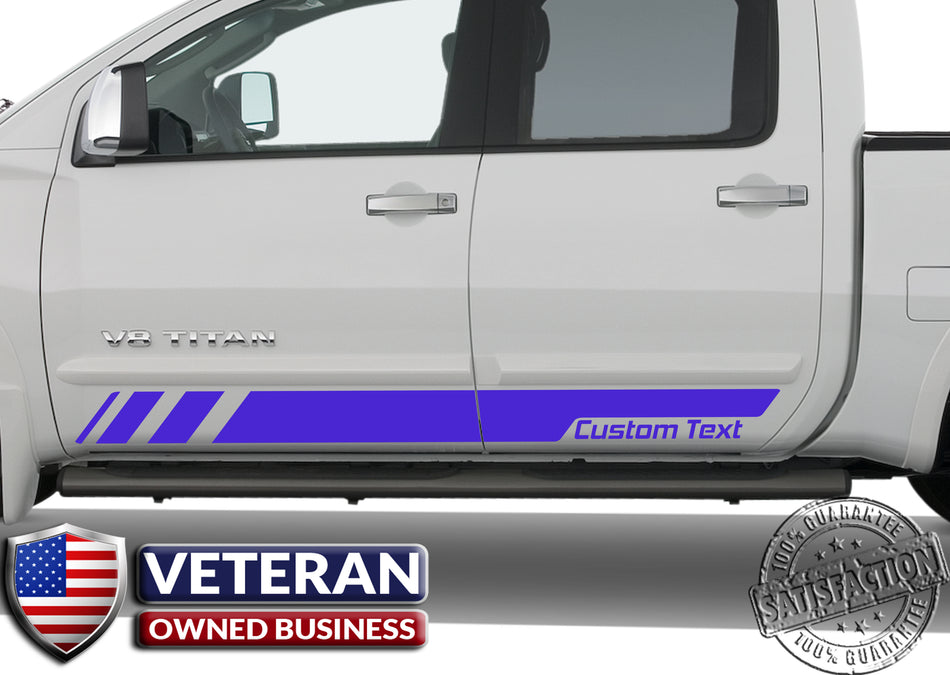 Universal Custom Text Strobe Forward door stripes Decals Vinyl Stickers Bedside Set: fits Toyota Ford Ram Chevy GMC Nissan