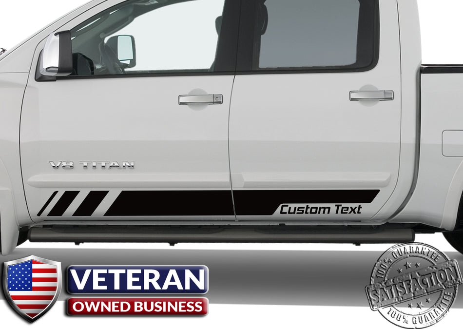 Universal Custom Text Strobe Forward door stripes Decals Vinyl Stickers Bedside Set: fits Toyota Ford Ram Chevy GMC Nissan