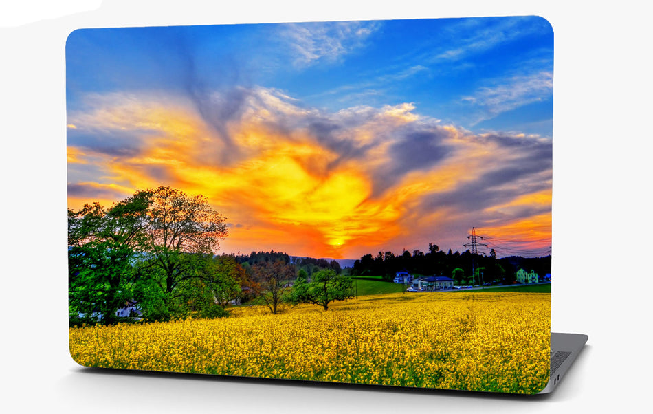Sunset on the Farm Landscape Vinyl Laptop Computer Skin Sticker Decal Wrap Macbook Various Sizes