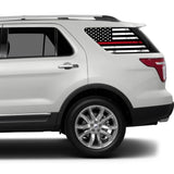 Universal Thin Red Line American Flag Window Tint Perforated Vinyl Fits: Any SUV