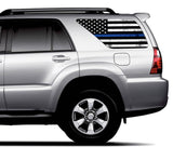 Universal Thin Blue Line American Flag Window Tint Perforated Vinyl Fits: Any SUV