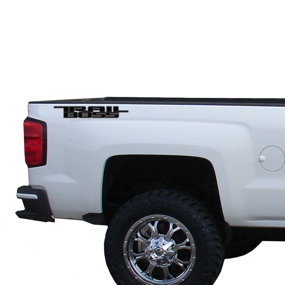 Trail Boss 2 color Vinyl Decal for Truck Bed Fits: GMC Chevrolet Silverado
