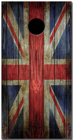 union Jack Great Britain Custom Cornhole Vinyl Wrap