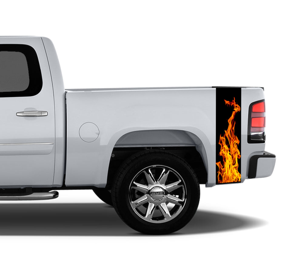Flames Skull Universal Pin Stripe Bed stripe Vinyl Decal
