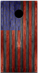 2x American Flag Distressed Wood Cornhole Board Bag Toss Vinyl Wrap Set- Universal Fit Oracal 3M
