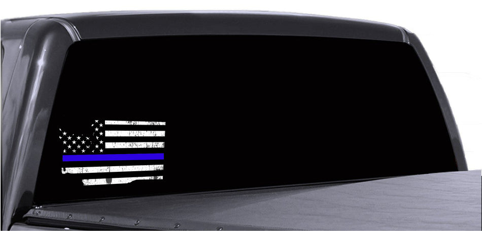 Washington Distressed Subdued US Flag Thin Blue Line/Thin Red Line/Thin Green Line Sticker. Support Police/Firefighters/Military