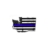 Washington Distressed Subdued US Flag Thin Blue Line/Thin Red Line/Thin Green Line Sticker. Support Police/Firefighters/Military