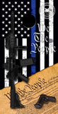 We the People TBL Thin Blue Line Police Support Custom Cornhole Vinyl Wrap
