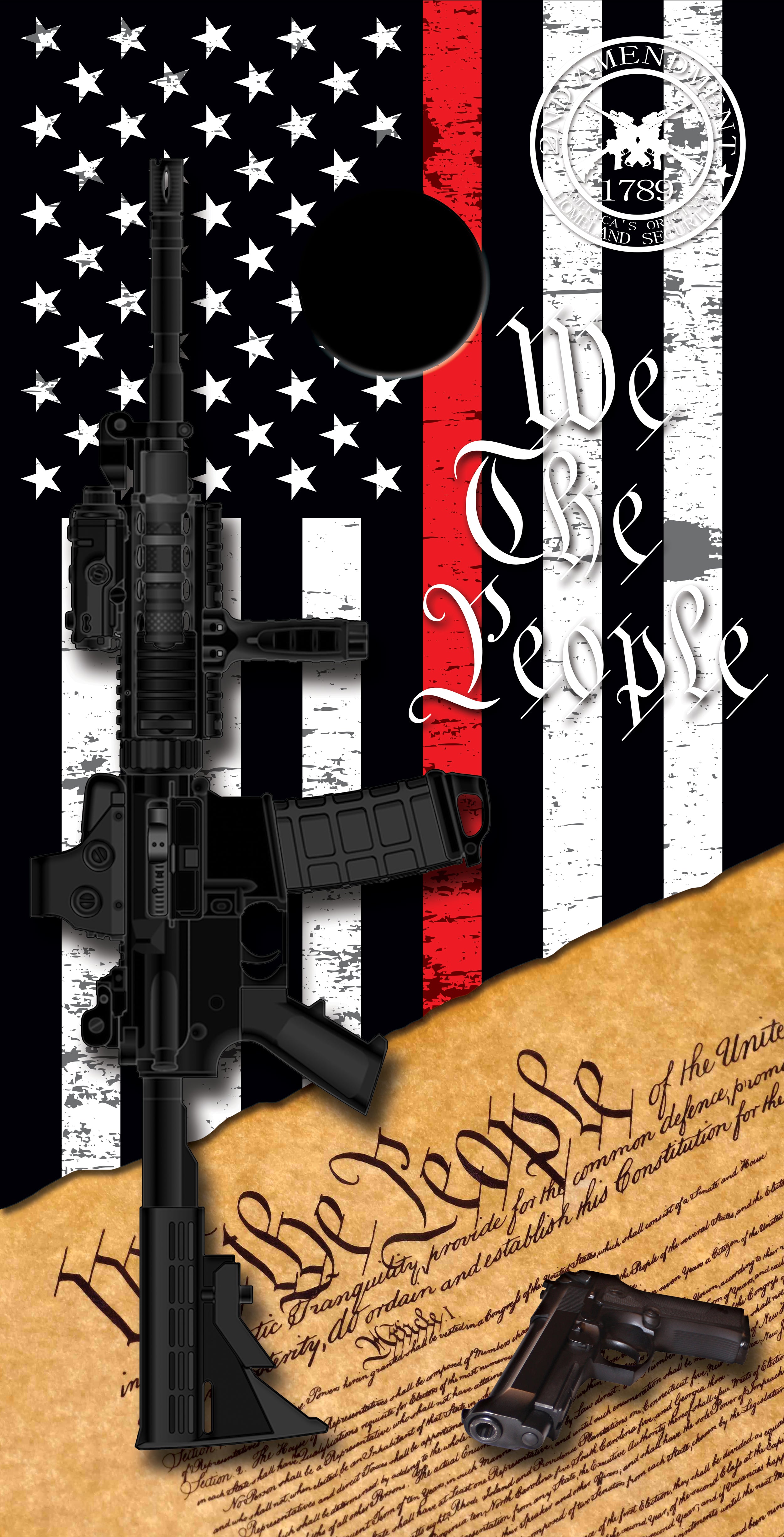 We the people TRL Thin red line Custom Cornhole Vinyl Wrap