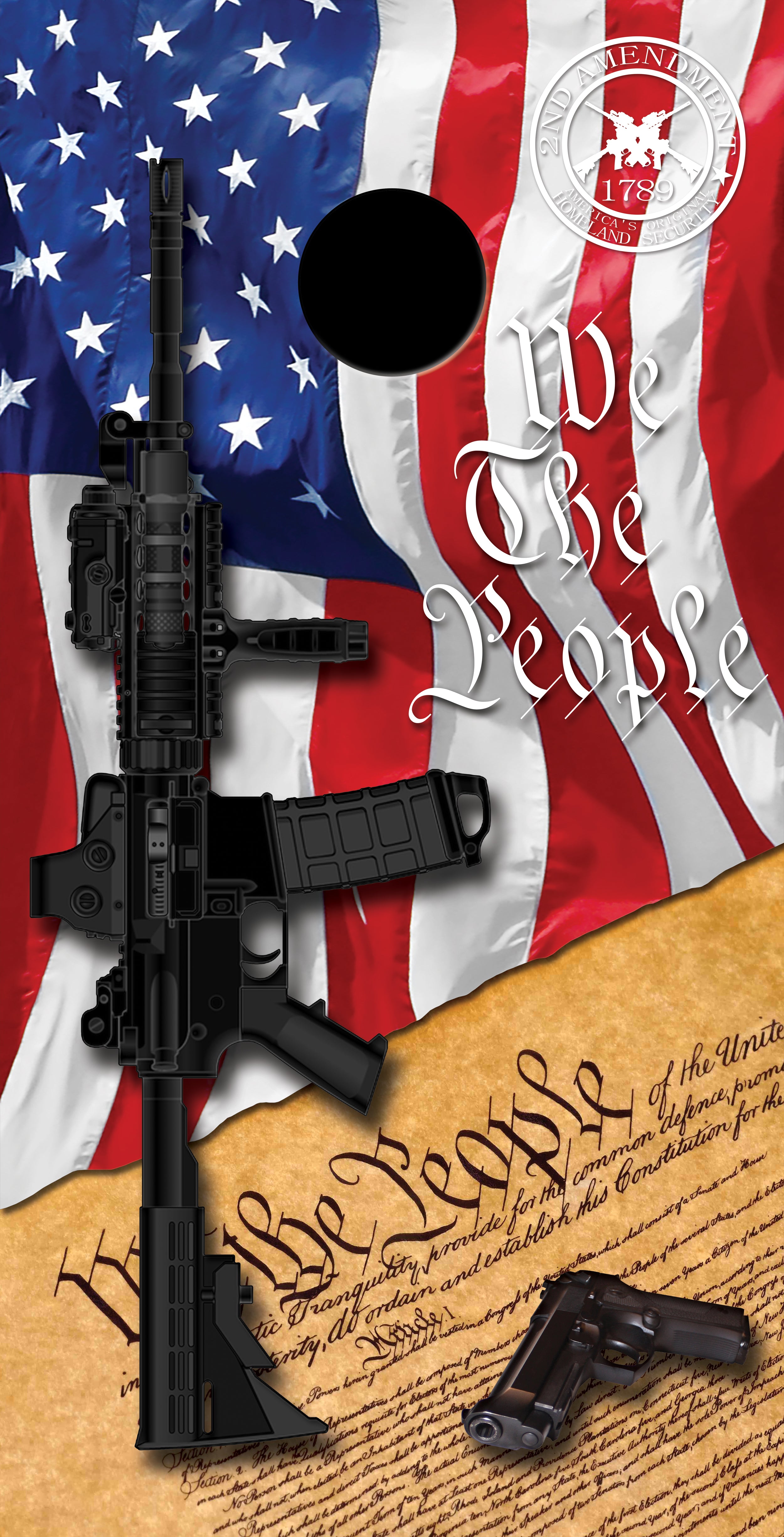 We the people U.S. Constitution American Flag Custom Cornhole Vinyl Wrap