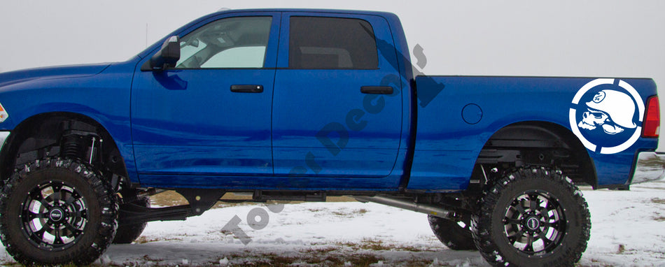 Skulls (2) 22" X 22" Window Bed Decals Fits: F150 F250 Ram Silverado GMC Tundra